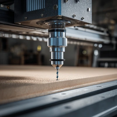 Precision CNC machine cutting a custom metal component for prototyping