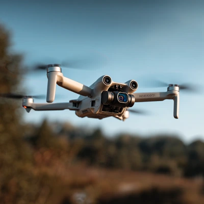 Professional drone surveying industrial site for structural inspection