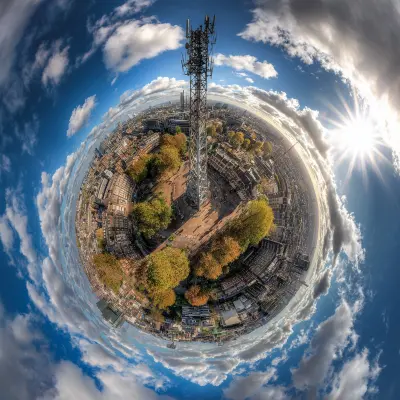 360-degree panoramic survey of a telecommunication tower site in the UK